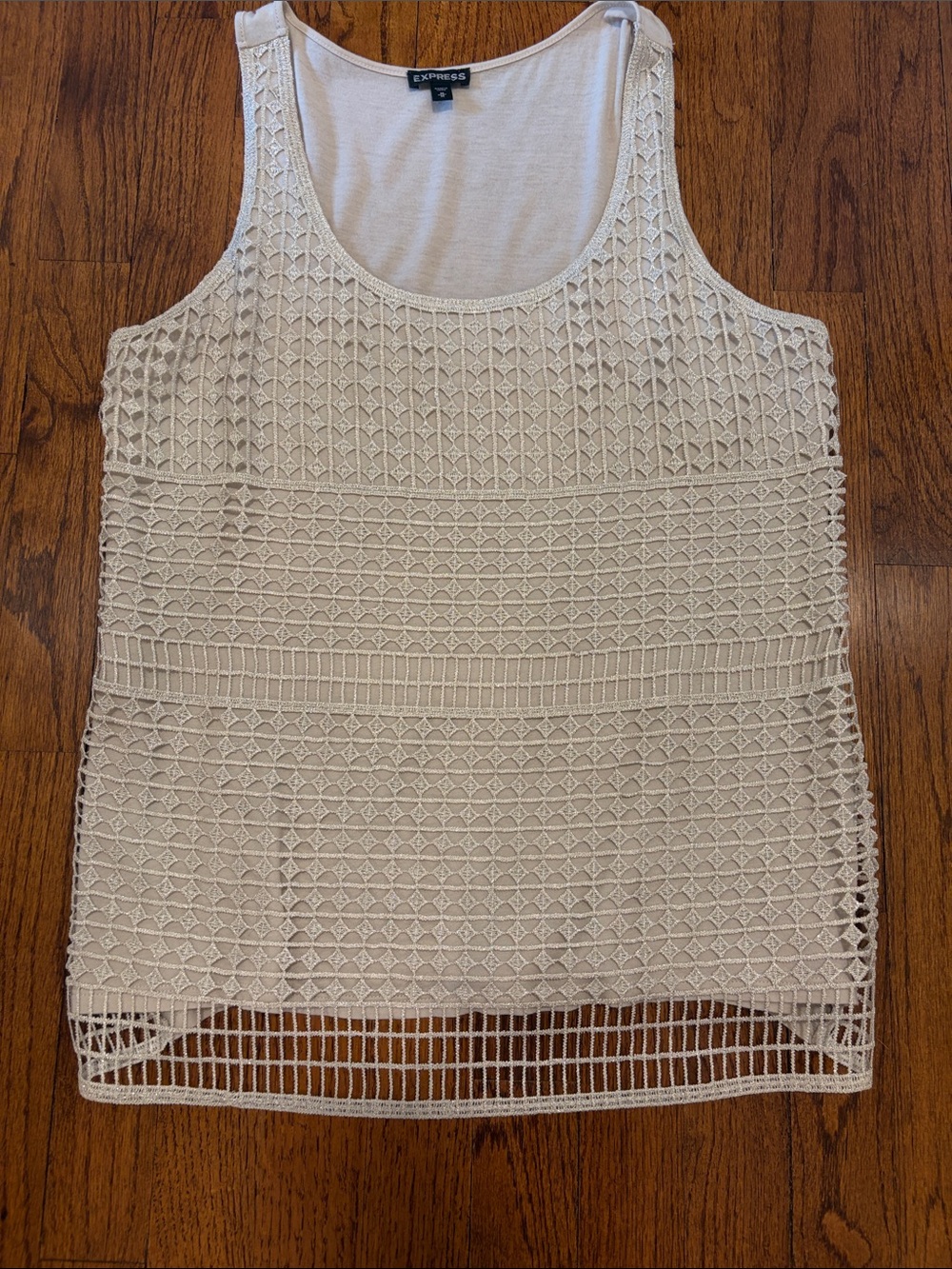 Express Women's Cream Crochet Tank Top